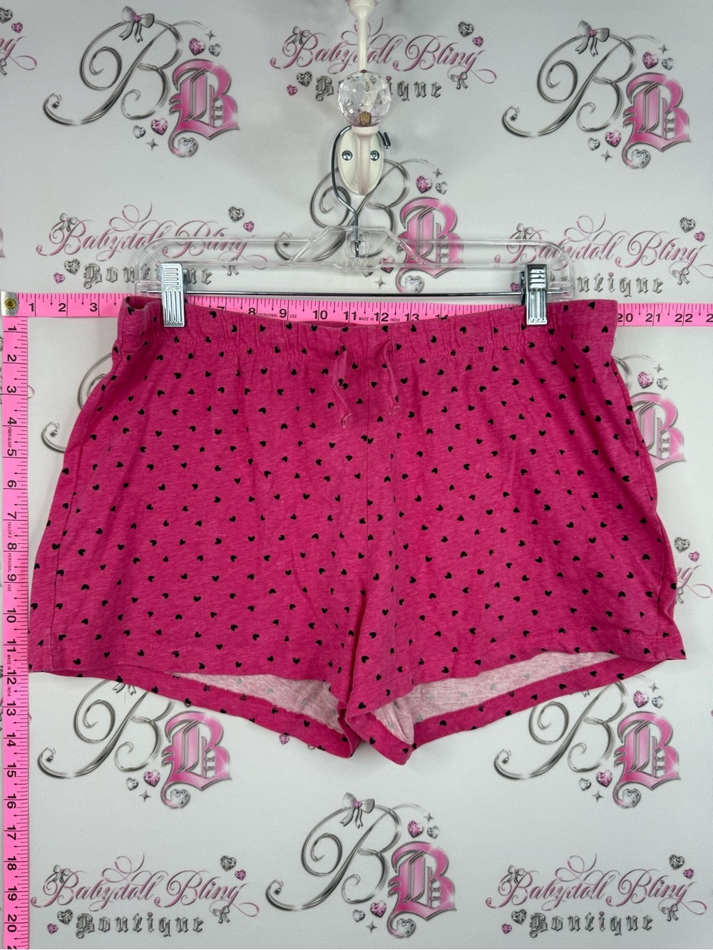 LVER SHORTS Hot Pink Heart Print Lounge Shorts